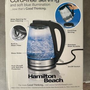 Hamilton Beach Electric Kettle with Blue Illumination
